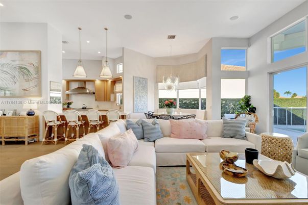Dining room, Interior, Kitchen, Living room, Pendant Lights, Recessed Lighting, Wood Texture Flooring
