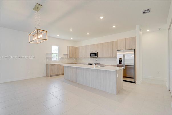 Interior, Kitchen, Pendant Lights, Recessed Lighting, Stainless Steel Appliances