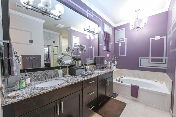 Bathroom, Chandelier, Dual Sink Vanities, Interior