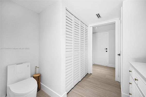 Bathroom, Interior, Recessed Lighting, Wood Texture Flooring