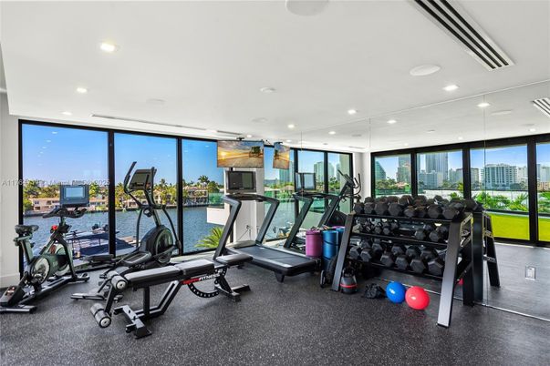 Fitness Equipment, Gym, Interior, Recessed Lighting, Water