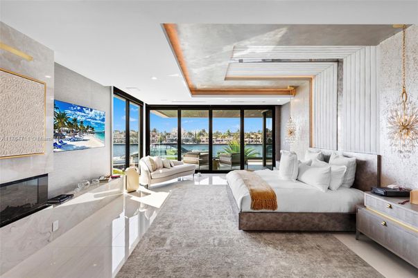 Bedroom, Fireplace, Interior, Living room, Recessed Lighting, Water