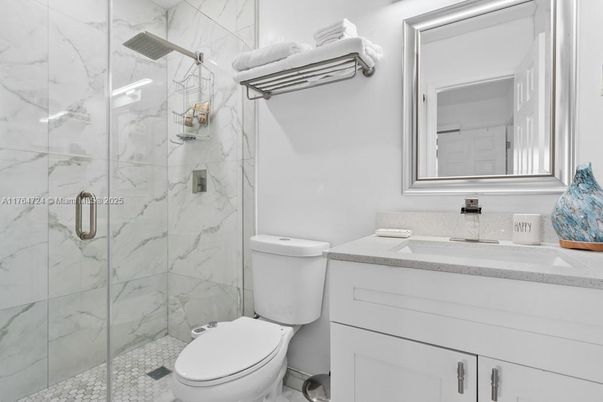 Bathroom, Glass Shower, Interior, Marble Walls