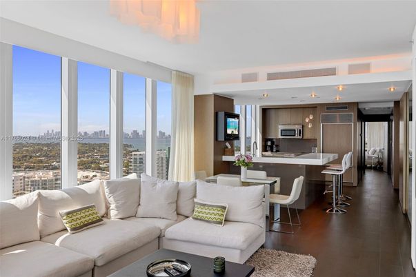 Dining room, Interior, Kitchen, Living room, Stainless Steel Appliances, Water, Wood Texture Flooring