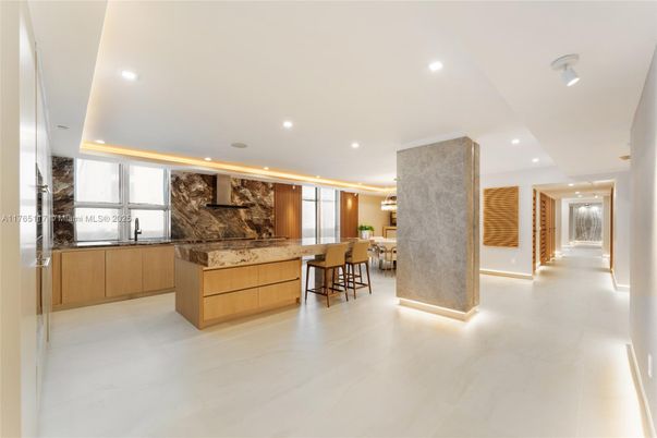 Interior, Kitchen, Marble, Marble Walls, Recessed Lighting