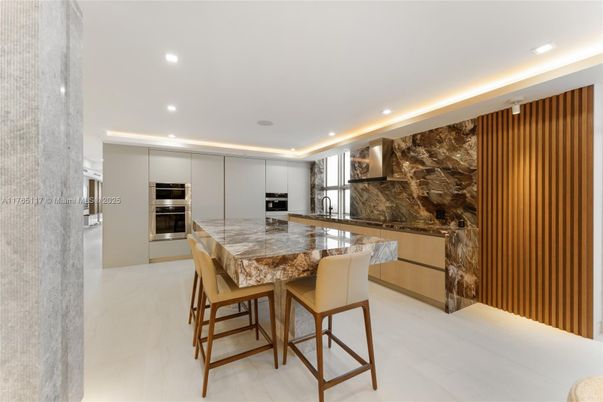 Interior, Kitchen, Marble, Recessed Lighting, Stainless Steel Appliances