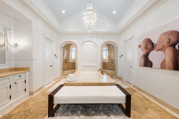 Bathroom, Chandelier, Interior, Recessed Lighting