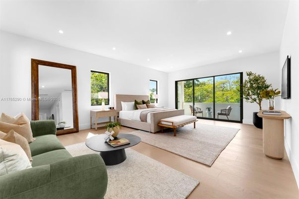 Bedroom, Interior, Living room, Recessed Lighting, Wood Texture Flooring