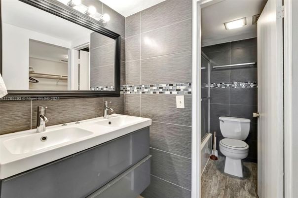 Bathroom, Glass Shower, Interior, Wood Texture Flooring
