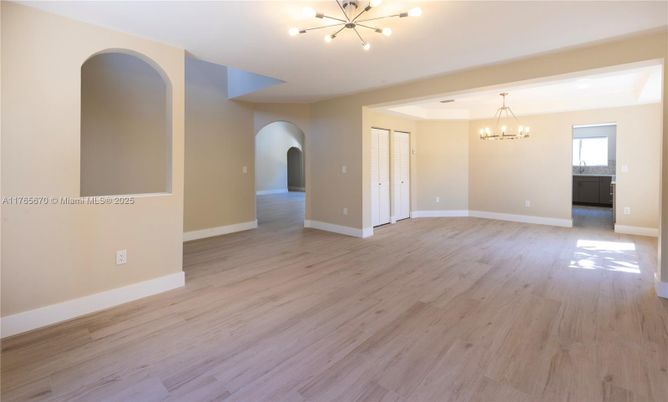 Chandelier, Empty room, Interior, Wood Texture Flooring