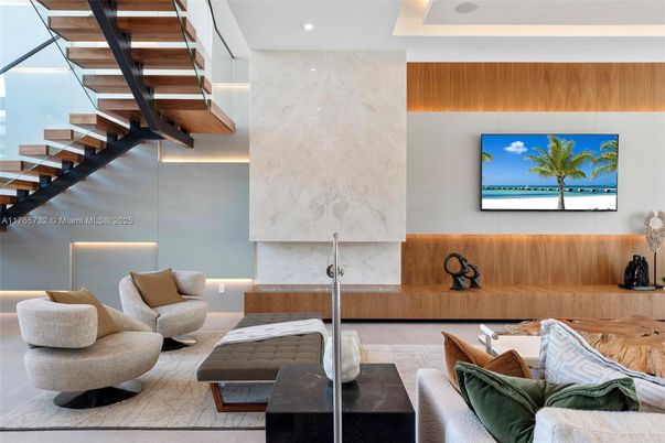 Interior, Living room, Marble Walls, Recessed Lighting