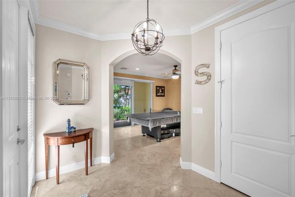 Billiard Table, Chandelier, Game Room, Interior, Pendant Lights, Recessed Lighting