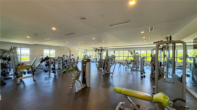 Fitness Equipment, Gym, Interior, Recessed Lighting