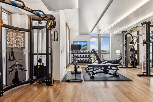 Fitness Equipment, Gym, Interior, Wood Texture Flooring