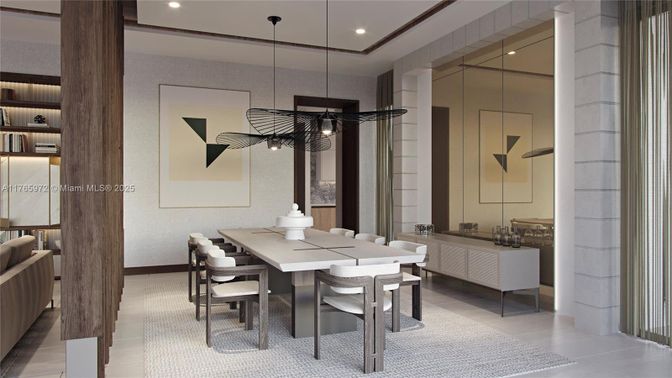 Dining room, Interior, Pendant Lights, Recessed Lighting