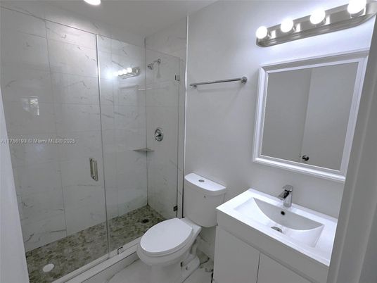 Bathroom, Glass Shower, Interior, Marble Walls, Recessed Lighting