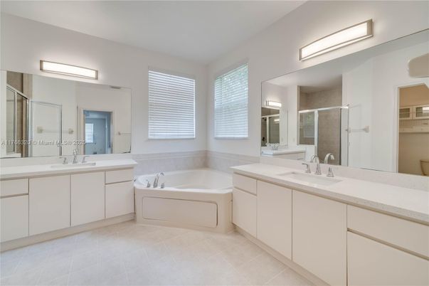 Bathroom, Dual Sink Vanities, Glass Shower, Interior