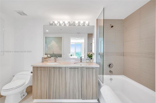 Bathroom, Dual Sink Vanities, Glass Shower, Interior