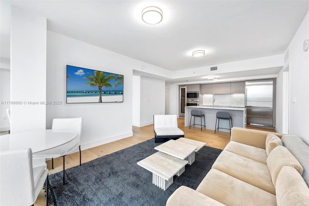 Interior, Kitchen, Living room, Stainless Steel Appliances, Wood Texture Flooring