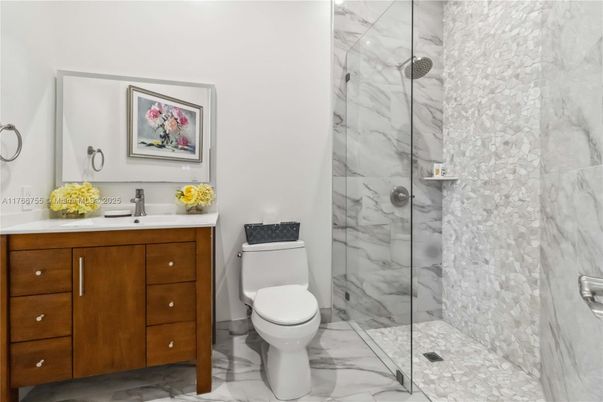 Bathroom, Glass Shower, Interior, Marble, Marble Walls