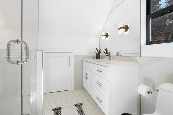 Bathroom, Dual Sink Vanities, Glass Shower, Interior