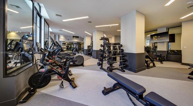 Fitness Equipment, Gym, Interior, Recessed Lighting