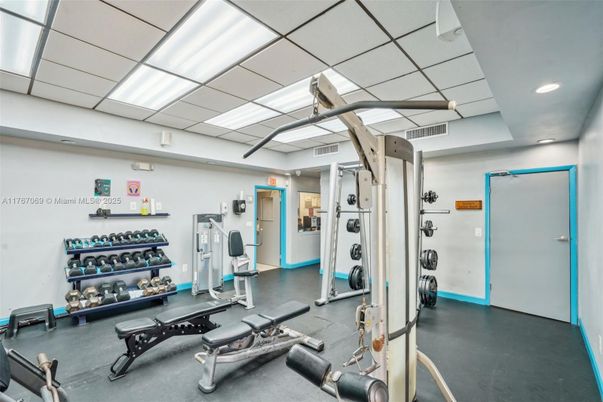 Fitness Equipment, Gym, Interior, Recessed Lighting