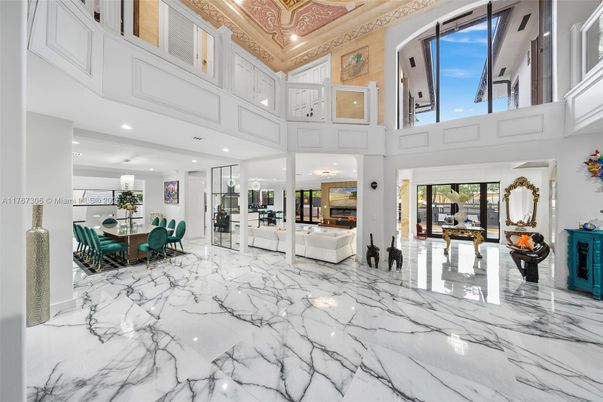 Fireplace, Interior, Living room, Marble, Recessed Lighting