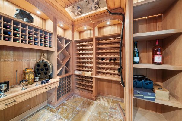Interior, Recessed Lighting, Wine Storage, Wooden Ceilings