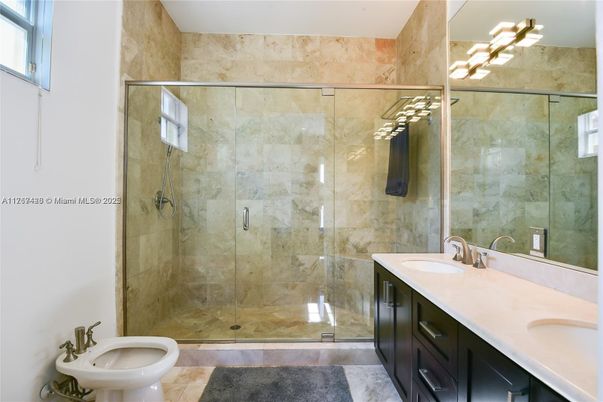 Bathroom, Dual Sink Vanities, Glass Shower, Interior