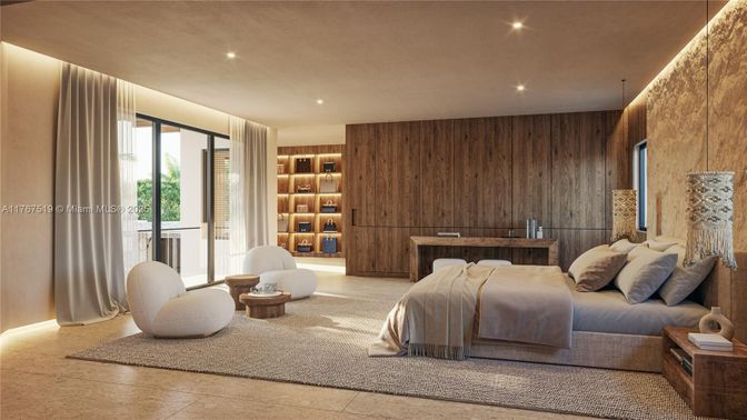 Bedroom, Interior, Recessed Lighting, Wooden Walls