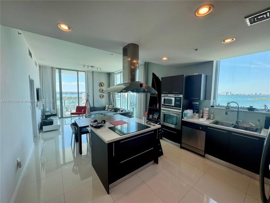 Interior, Kitchen, Recessed Lighting, Stainless Steel Appliances, Water