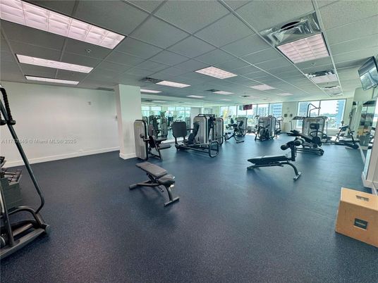 Fitness Equipment, Gym, Interior, Recessed Lighting