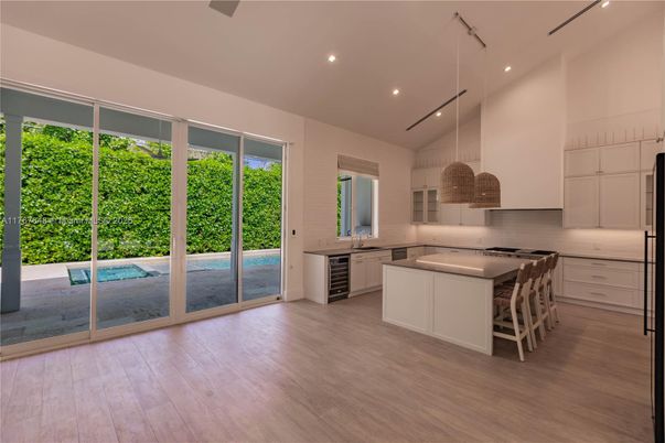 Interior, Kitchen, Recessed Lighting, Wood Texture Flooring