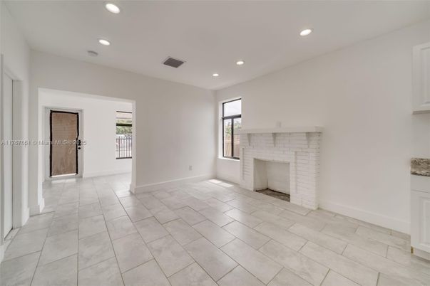 Empty room, Fireplace, Interior, Recessed Lighting