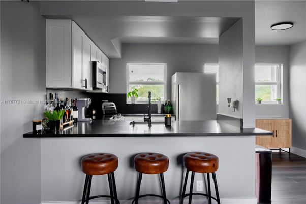 Interior, Kitchen, Stainless Steel Appliances, Wood Texture Flooring