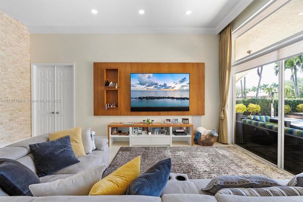 Interior, Living room, Recessed Lighting, Stone Walls
