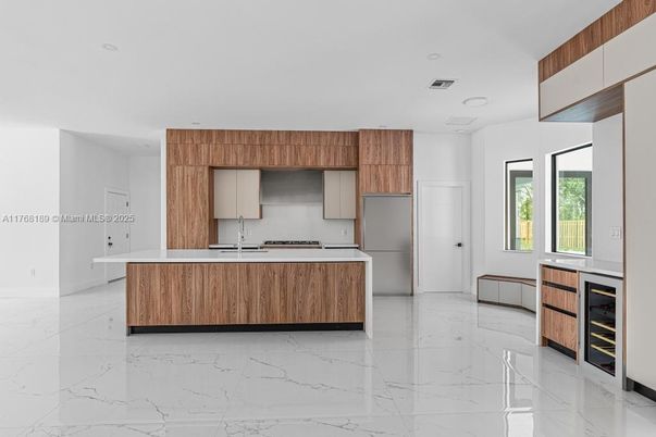 Interior, Kitchen, Marble, Recessed Lighting, Stainless Steel Appliances