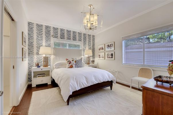 Bedroom, Chandelier, Interior, Wood Texture Flooring