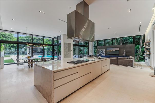 Dining room, Interior, Kitchen, Living room, Pendant Lights, Recessed Lighting, Wood Texture Flooring