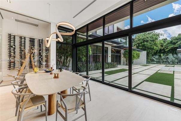 Dining room, Interior, Pendant Lights, Wine Storage