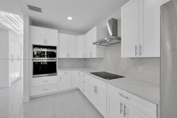 Interior, Kitchen, Marble Walls, Recessed Lighting