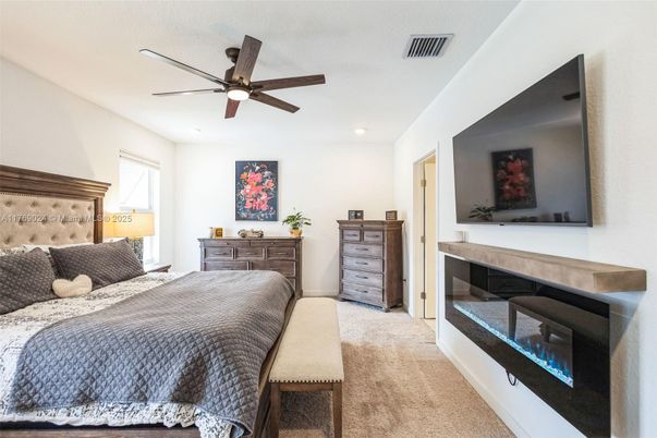 Bedroom, Fireplace, Interior, Recessed Lighting