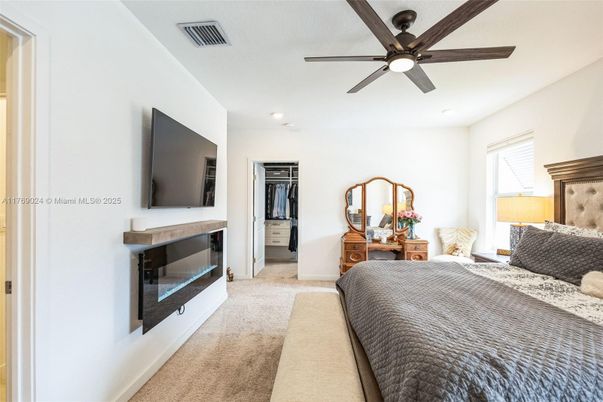 Bedroom, Fireplace, Interior, Recessed Lighting