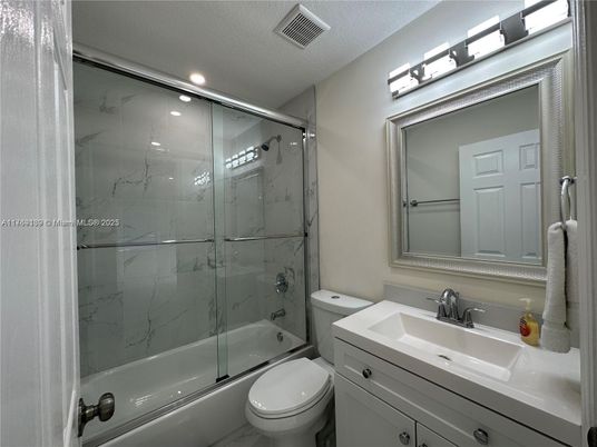 Bathroom, Glass Shower, Interior, Marble Walls, Recessed Lighting