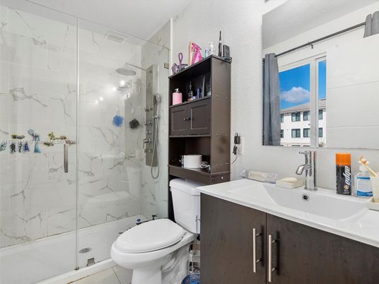 Bathroom, Glass Shower, Interior, Marble Walls