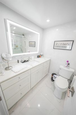 Bathroom, Dual Sink Vanities, Interior, Marble, Marble Walls, Recessed Lighting