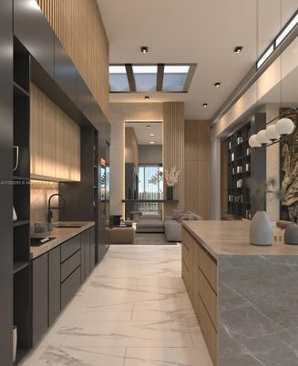 Interior, Living room, Marble, Pendant Lights, Recessed Lighting