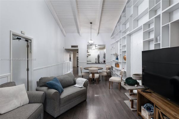 Dining room, Interior, Living room, Pendant Lights, Wood Texture Flooring