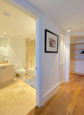 Bathroom, Glass Shower, Interior, Recessed Lighting, Wood Texture Flooring